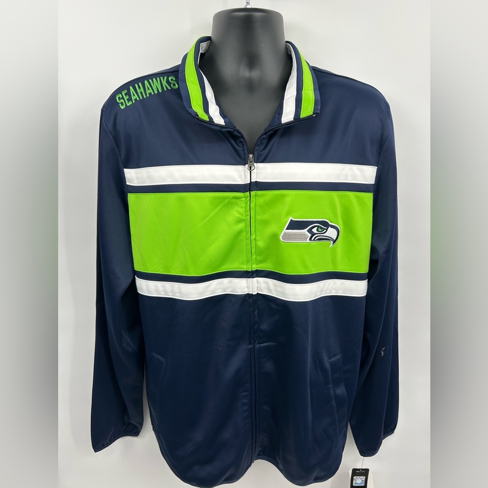NFL Seattle Seahawks Men's Soft Shell Full Zip Light Weight Jacket - Size L